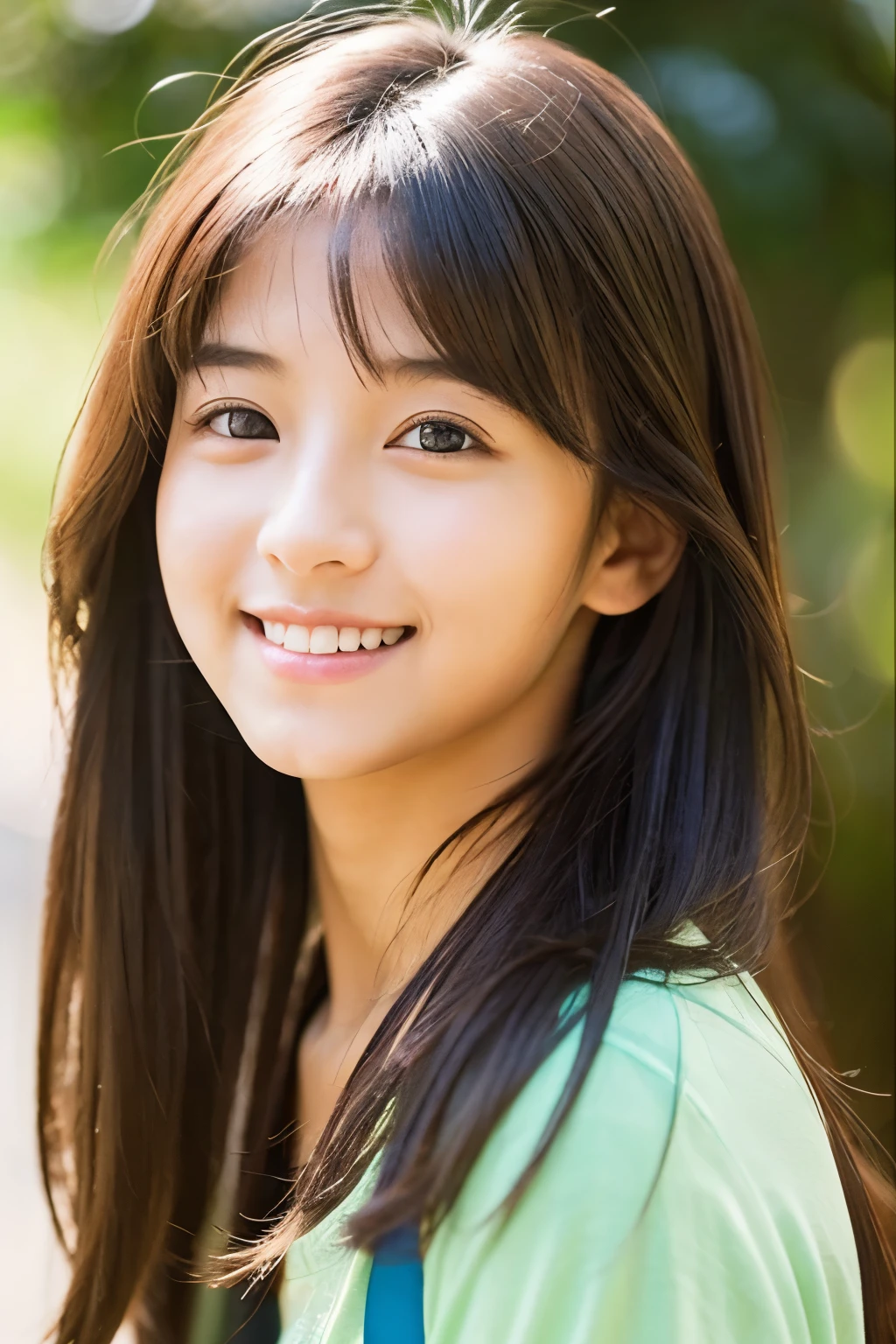 18age、smile、beautiful、Shining eyes、stare、,Clit Eyes、