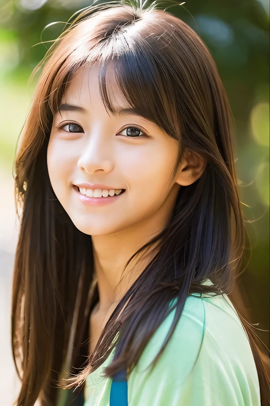 18age、smile、beautiful、Shining eyes、stare、,Clit Eyes、