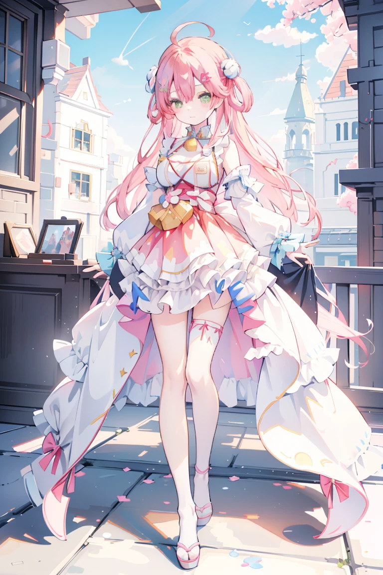 Cute anime girl in beautiful clothes, Azure Lane style,anime goddess,Anime style 4k, Perfect body, Perfect big breasts,((best quality, 8K, masterpiece :1.3)),White，((best quality, 8K, masterpiece :1.3)),anime stlye,character design,full body,outfit design,cute, royal