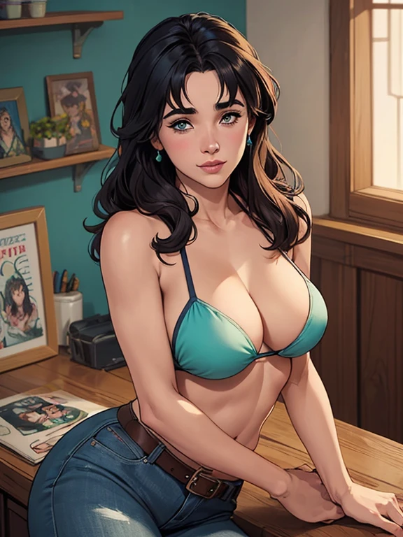 Female style character beautiful breasts symmetrical medium breasts Fiona queen Anna of Arendelle with war marks Cartoon image of a woman .Ilustra??o estilo desenho animado, estilo de arte dos desenhos animados, estilo de arte dos desenhos animados, digital illustration style, estilo atompunk design de personagens altamente detalhado, arte digital detalhada coragem, Forest fan art, Design de personagens de retrato, beautiful digital illustration, retrato de alta qualidade, Arte em quadrinhos, mulher jovem cabelo com transas lindas . Queen Anna of ArendelleBeautiful lined eyes Medium large bust and wonderful sexy clothes. image expression of sexual desire from waist to head illustration Queen Anne of Arendelle atompunk style Fallout 4 style pose playboy magazine a close-up of a woman sitting with a dragon Ennifer Connelly, very long to the waist and half curly with bangs, seios pequenos, olhos grandes com um brilho apaixonado, olhos verdes mel, Um lindo sorriso, vestindo uma camiseta preta longa com um terno feminino verde e jeans, in a serious and sweet comic-style pose, alta qualidade Jennifer Connelly personagem mulher estilo Jennifer Connelly com marcas de guerras Imagem de desenho animado de uma mulher .Ilustra??o estilo desenho animado, estilo de arte dos desenhos animados, estilo de arte dos desenhos animados, digital illustration style, estilo atompunk projeto de pessoaagens altamente detalhado, arte digital detalhada coragem, anime style woman in bikini posing in the dark, Garota sedutora de anime, , realistic bikini, linda mulher de anime sedutora, linda sedutora anime adolescente, anime full body illustration, garota de anime atraente, opal proportions, arte cg de anime suave, corpo perfeito sombreado realista, retrato de corpo inteiro de um curta!, Linda garota de anime, deusa dos animes
