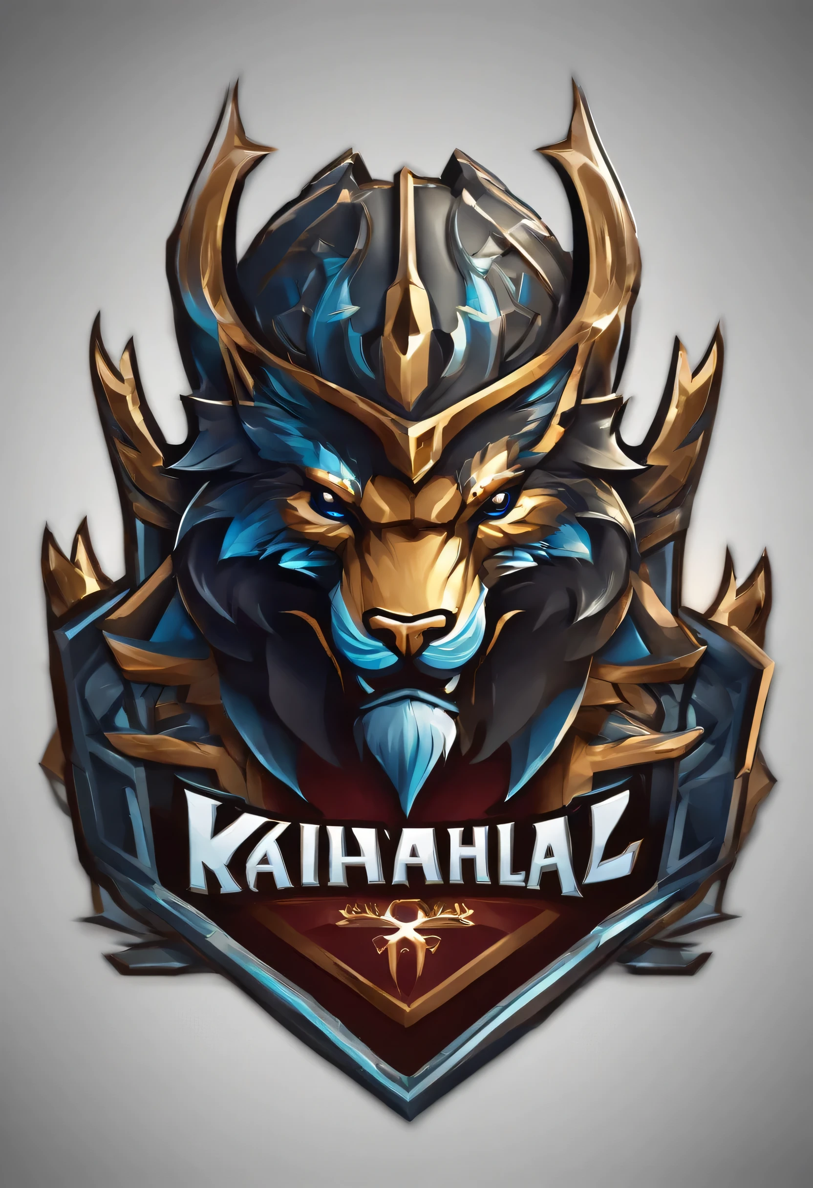 make me an e-sports logo with a computer keyboard mascot, put the text "KHAIRULLAH" in the logo