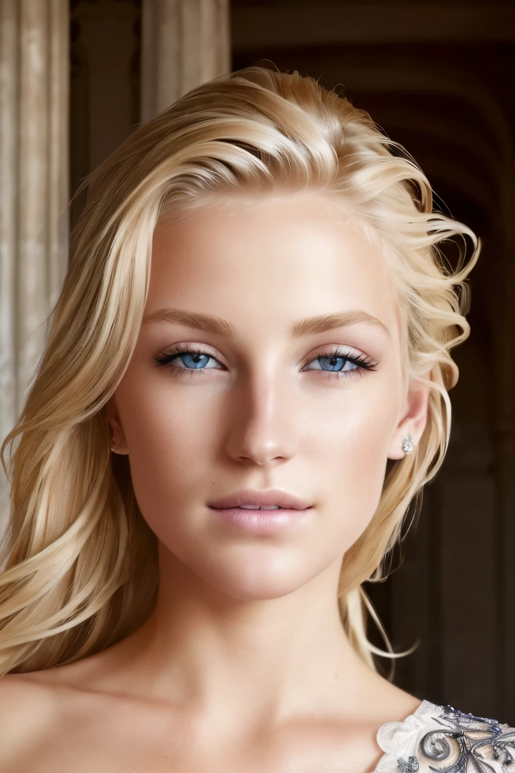 ((Best quality)), ((ultra resolution)), ((photorealistic:1.4)), (Intricate details), 19 ans, cheveux blond, visage parfait, se maquiller:1.5, light on the face, facial detail,