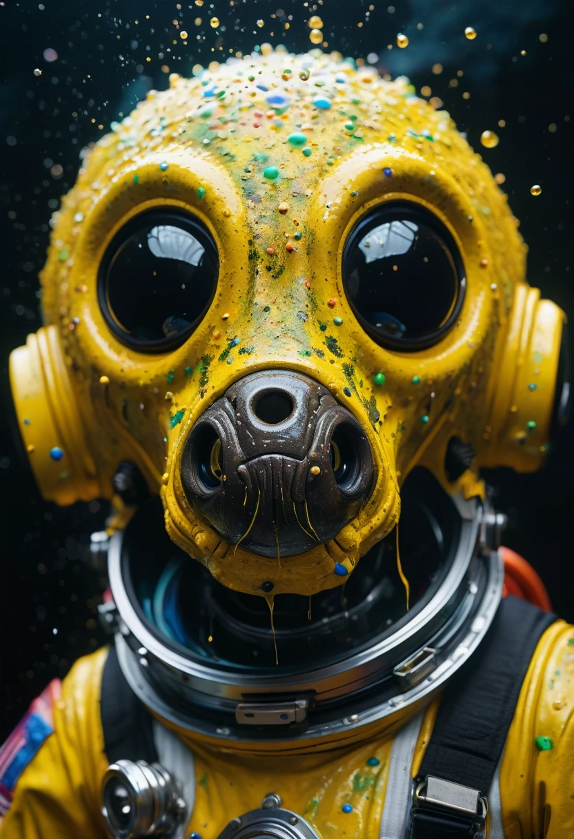 8K, ARTISTIC photogrAphy, best quAlity, mAsterpiece: 1.2), A (potrAit:1.2) Don Bluth Style ASTRONAUT Cthulhu black Toon Doll, full body RAW candid cinema, yellow hair, 16mm, color graded portra 400 film, remarkable color, ultra realistic, sad admosphere, dark lighting, oppressive atmosphere, depressive colors, kodak portra 400, photograph,r, Natural Light, Pinhead lighgts, blur reflection, Brush Strokes, Smooth, abstract, Splatter, Oil On Canvas, rainbow colors, fractal isometrics details bioluminescens : a stunning realistic photograph of wet bone structure, 3d render, octane render, intricately detailed, anium decorative headdress, cinematic, trending on artstation | Isometric | Centered