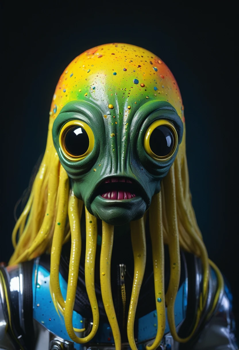 8K, ARTISTIC photogrAphy, best quAlity, mAsterpiece: 1.2), A (potrAit:1.2) Don Bluth Style  ASTRONAUT Cthulhu black Toon Doll, full body RAW candid cinema, yellow hair, 16mm, color graded portra 400 film, remarkable color, ultra realistic, sad admosphere, dark lighting, oppressive atmosphere, depressive colors, kodak portra 400, photograph,r, Natural Light,  Pinhead lighgts, blur reflection, Brush Strokes, Smooth, abstract, Splatter, Oil On Canvas, rainbow colors, fractal isometrics details bioluminescens : a stunning realistic photograph of wet bone structure, 3d render, octane render, intricately detailed, titanium decorative headdress, cinematic, trending on artstation | Isometric | Centered