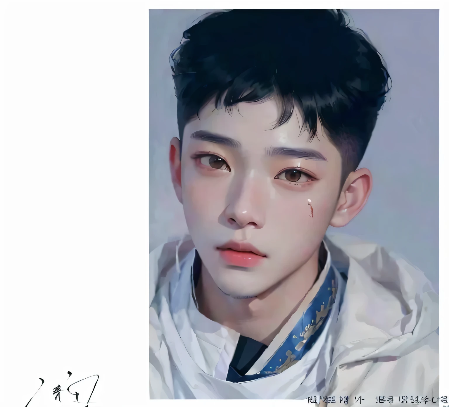 painting of a boy with a scar in his forehead, song joong - ki portrait, inspired by Bian Shoumin, [ digital art ]!!, inspired by Xiao Yuncong, inspired by Huang Gongwang, inspired by Gang Se-hwang, photorealistic!!!!!!! art style, inspired by Gang Hui-an, inspired by Ding Guanpeng, inspired by Yanjun Cheng