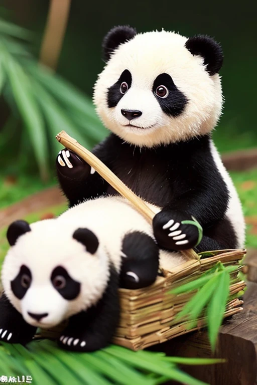 Panda　One animal　cute　personification　