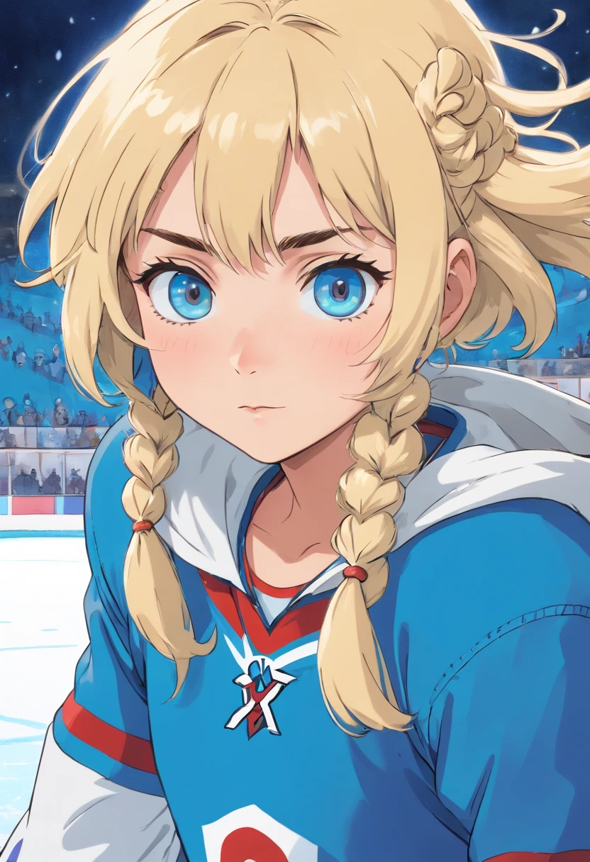 fille blonde yeux bleus hockey sur glace