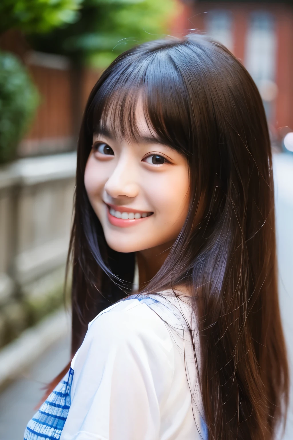 21 years old、smile、Staring back、