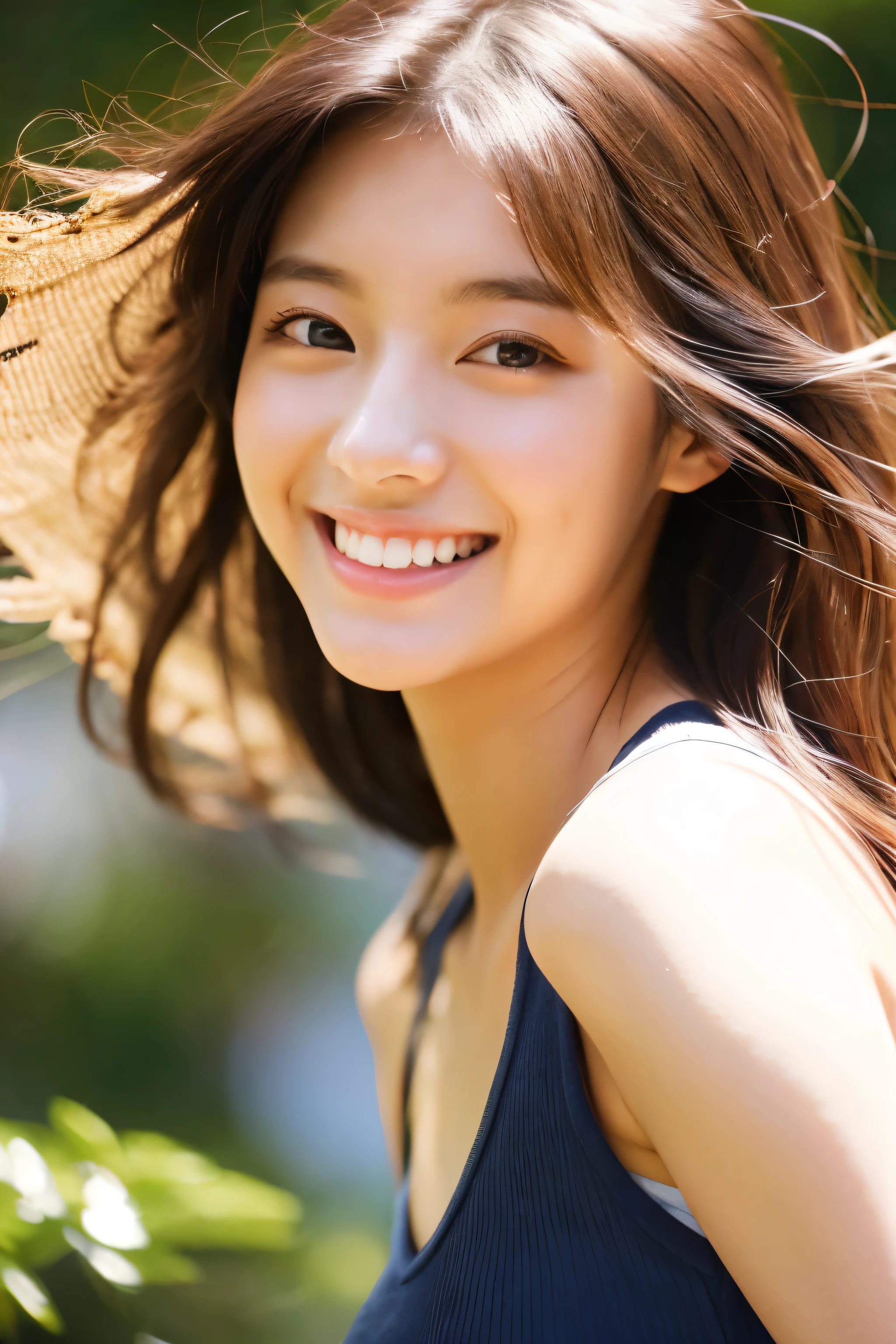 21 years old、smile、Beautiful eyes、shine、