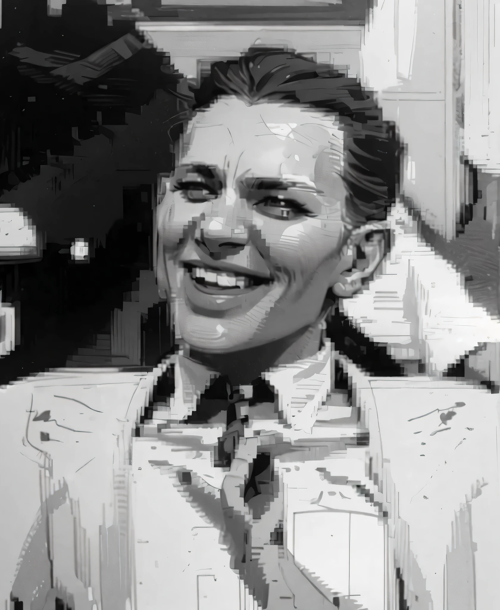 outstanding，Sketch Characters，laughing out loud，Pen Sketch，Loose brushstrokes，Use a pen to draw delicate lines，Flow Action，Subtle ink shades，Elegant Posture，Happy expression，Exquisite facial features