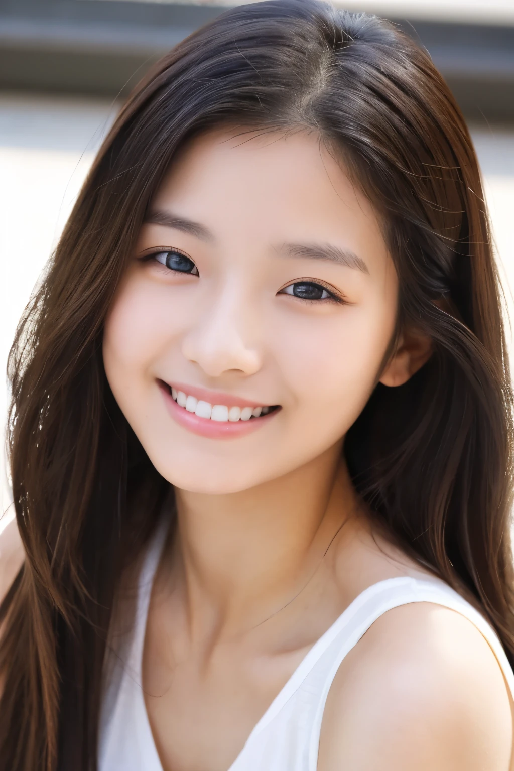 21 years old、smile、Beautiful eyes、shine、