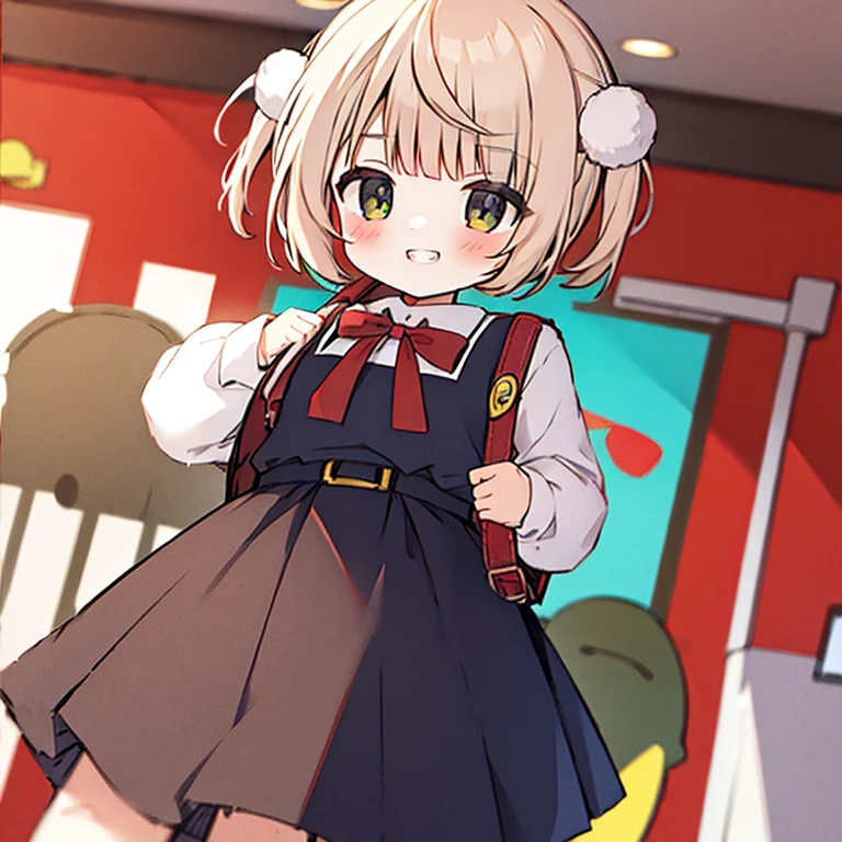 cute,high quality, Ui,Red School Bag,Turn around and grin,