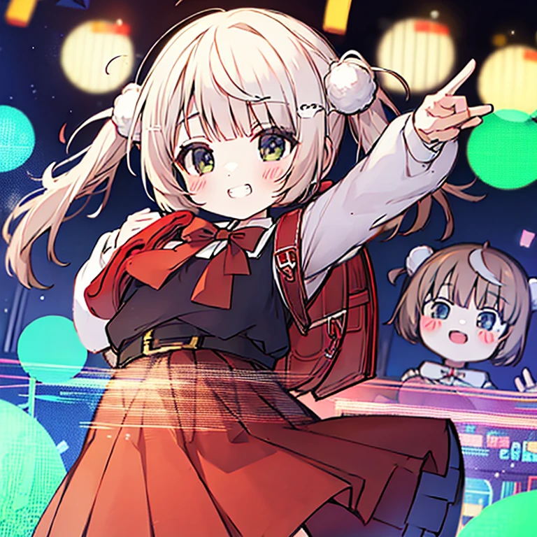 cute,high quality, Ui,Red School Bag,Turn around and grin,dance,