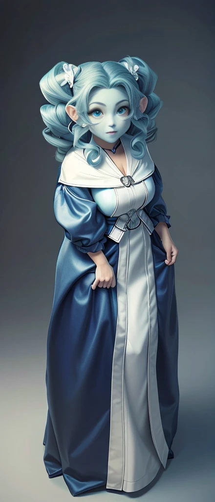 Blue Hair Surrealism, Character table, Reference Table, Standing painting, 8k, Super Detail, 1080P, Women HD, 4K, 8k, 16k, high resolution, best quality, high quality, Anatomically correct, masterpiece, precise, Ultra HD，grace，Unreal Engine，Delicate face，Long braids，slim，Long legs，miniskirt