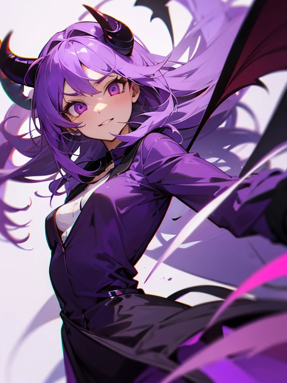 Demon going into a girl with purple clothes