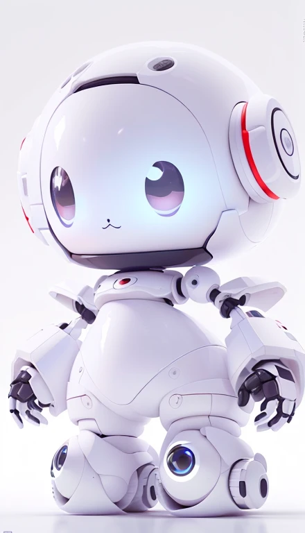 There is a black and white one sitting on a white surface, Cute black and white doll, Two big round eyes,Technology,cute robot, Cute and friendly, Cute 3d rendering, 3 d render Bipple, Beautiful character design, Soft 3d rendering, in style of Bipple, Tintoy character design , Bipple!!, very cute robot zen, Bipple and james jean,No blemishes