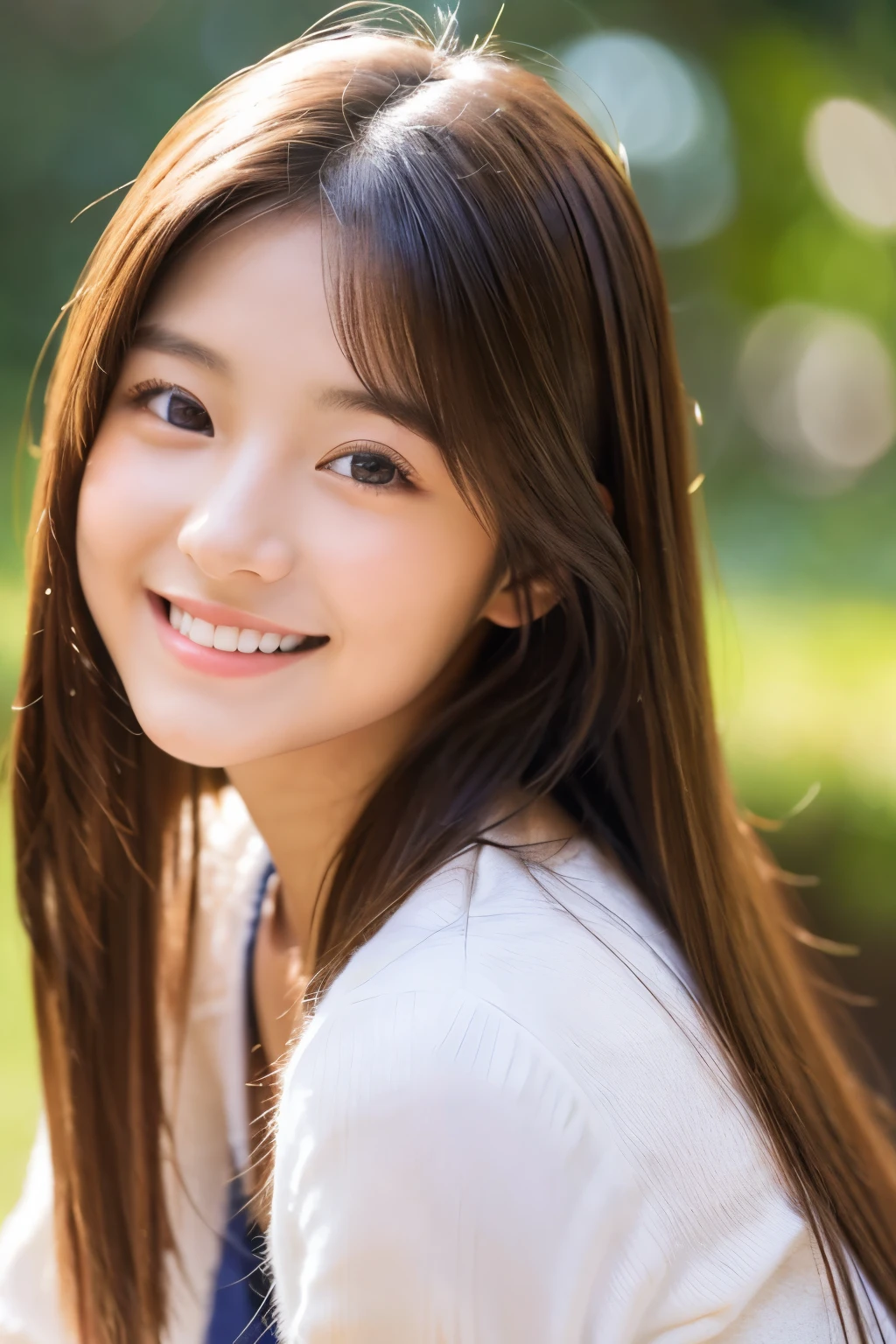 21 years old、smile、Beautiful eyes、shine、