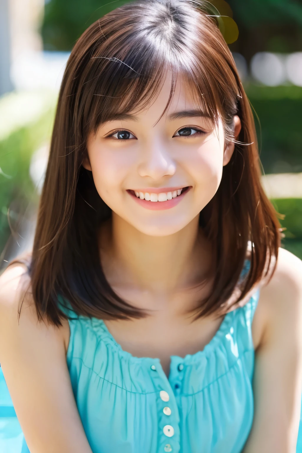 21 years old、smile、Beautiful eyes、shine、