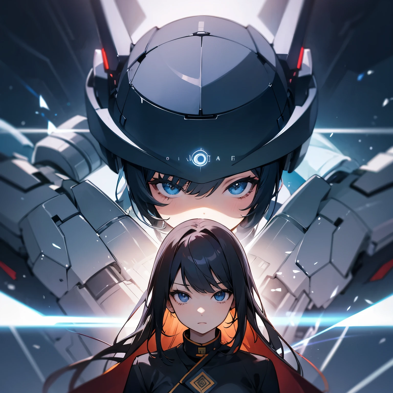 Movie Poster,((Braid Hairstyle : 1.5)),Anime Reference 86 ,Science Fiction,Sci-Fi,Movies,War Action Movies,Space,Atmosphere,Sky,Battleship,Multiple Characters,Women,Adults,Green Eyes,Black Hair,(Pia bangs hairstyle) : 1.8 ),(Red Glasses),Still Eyes,General Uniform,White Commander Uniform,Realistic Face Details,Realism,3D Face,