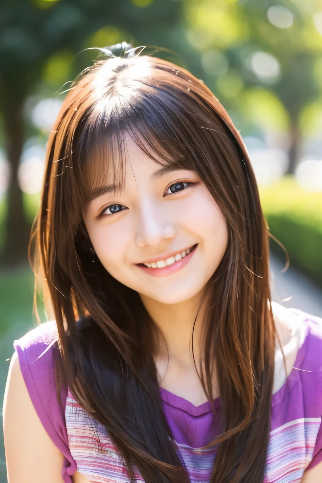 21 years old、smile、Beautiful eyes、shine、Lively、