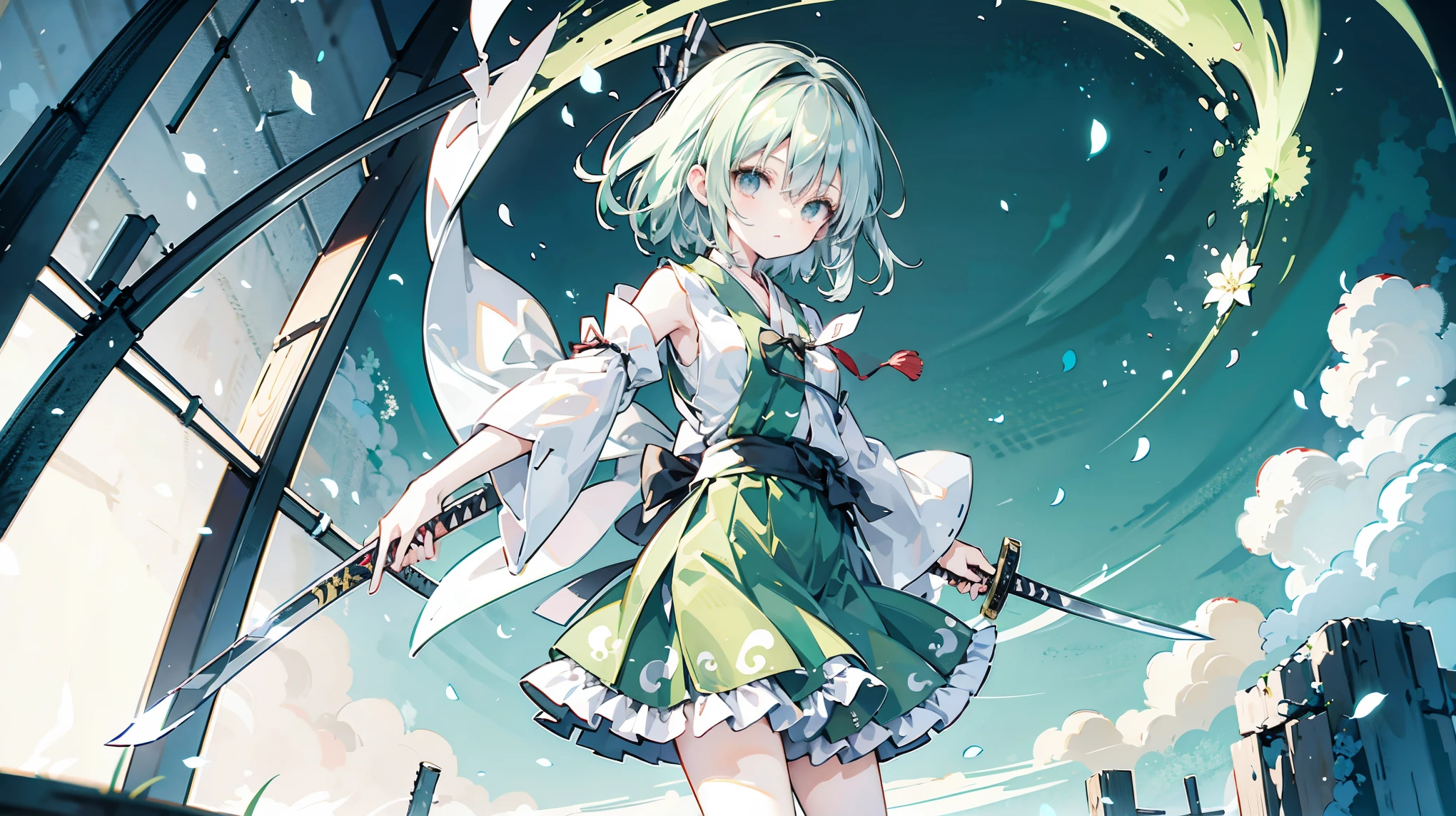 Konpaku Youmu,cliff,Holding a knife,Touhouproject
