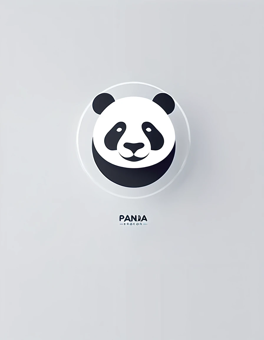 A simple minimal linear monochromatic logo of the silhouette of a panda on a white background, in the style of Sagi Haviv - with no realistic photo details.