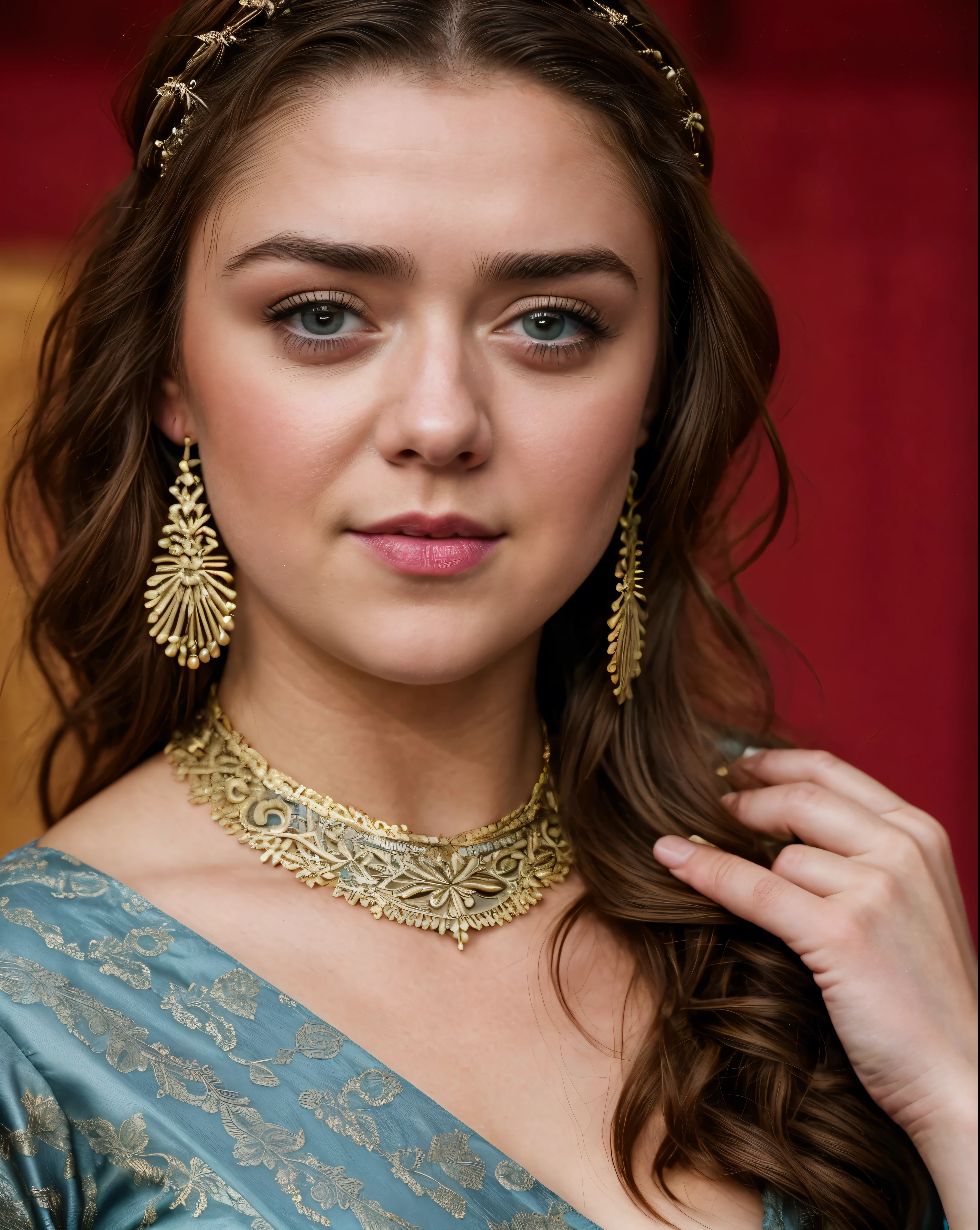 Foto RAW, Arya Stark, Stunning Beauty, Ravishing, Enchantress, Extremely gorgeous lady, Arya Stark PLAYED BY MAISIE WILLIAMS, Queen Arya Stark, she a mature woman now, milf, sexy mediaeval battle dress, gladiator woman, body, 40 years old Woman, Roman slave dress, cotton dress, busty mediaeval costumes, body revealing costumes, perky breast, big natural breast, erotic costumes, lusty physique, seductive figure can capture every people's attention, Game of thrones costumes, revealing captivating figure, Mediaeval costumes, revealing clothes, A tomboy, she would rather fence than dance, warrior queen , game of thrones screen caps, Game of Thrones Series, (pele altamente detalhada: 1.2), 8k UHD, DSLR, soft-lighting, alta qualidade, grain of film, Fujifilm XT3, flawless picture, highly detailed, detailed Beauty, intricate, 32k, sharp picture,