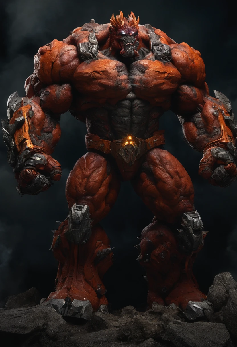 Full body, gigantic, Doomsday Devastator, super strong, super muscular, intimidating, feroucious,