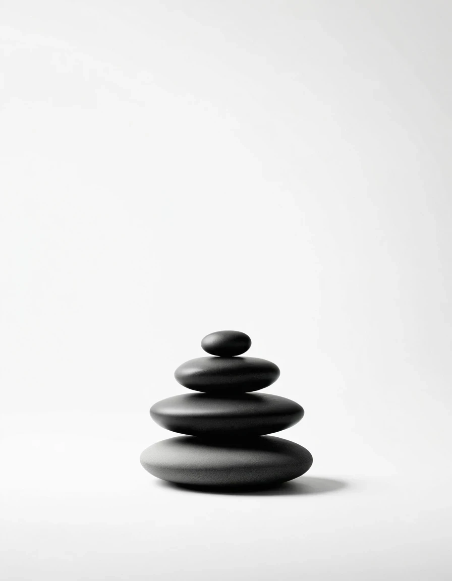 Professional black and white Zen minimalist aesthetic desktop wallpaper 