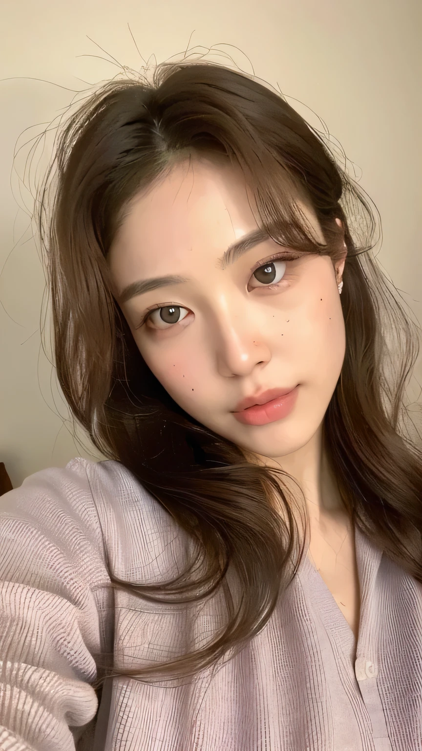 ((highest quality, 8k, masterpiece: 1.3)), 1 female, Japanese Mature,Sensual beauty: 1.3, (Hair style Brown hair Medium wave, big: 1.2), Nightwear: 1.1, Super slender face, Delicate eyes, double eyelid, Dimples,Mole, Home,Plump body,very thick legs,Cowboys photographed from above,