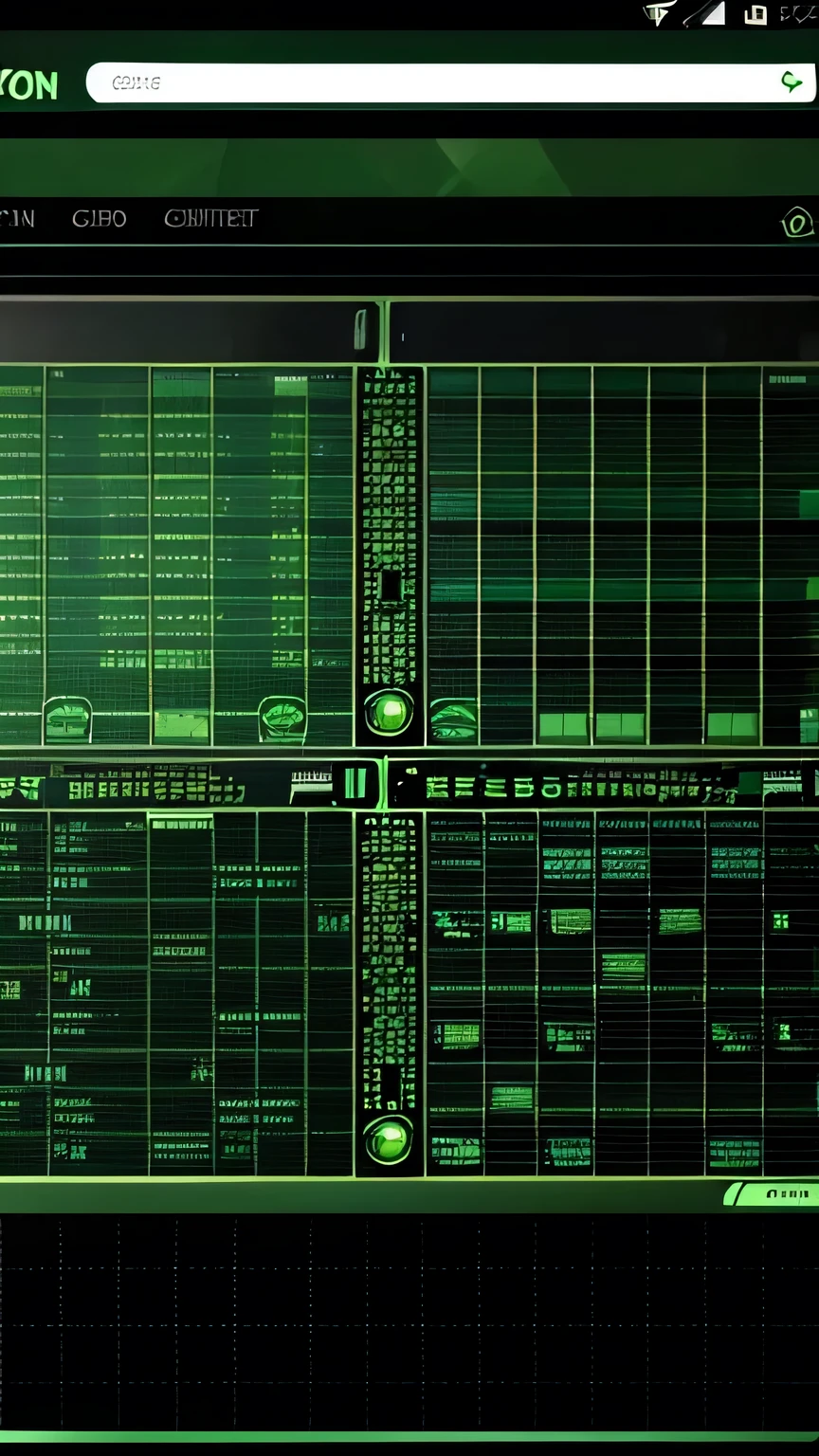 a screen in which there are so many encrypted codes running, green and black theme