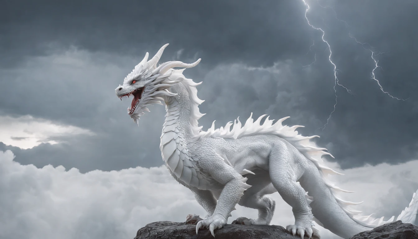 (The Divine Beast_white dragon:1.2),(Lightning,먹cloud:1.2),dynamic,nine tailed fox devil fox, dynamic body type, (korean Monster), amazing,  korean, 1 woman, ((whole body), ((2.5D)), floating hair, beautiful eyes, delicate eyes, Delicate silhouette, fantasy art, (Black and Red Antique Brocade Hanfu), eyesight, (masterpiece), front shot, Side portrait, Lightning,먹cloud 바탕, (movie poster), sharp, cloud, petal, emptied, sky, (wide angle lens), reminiscence
