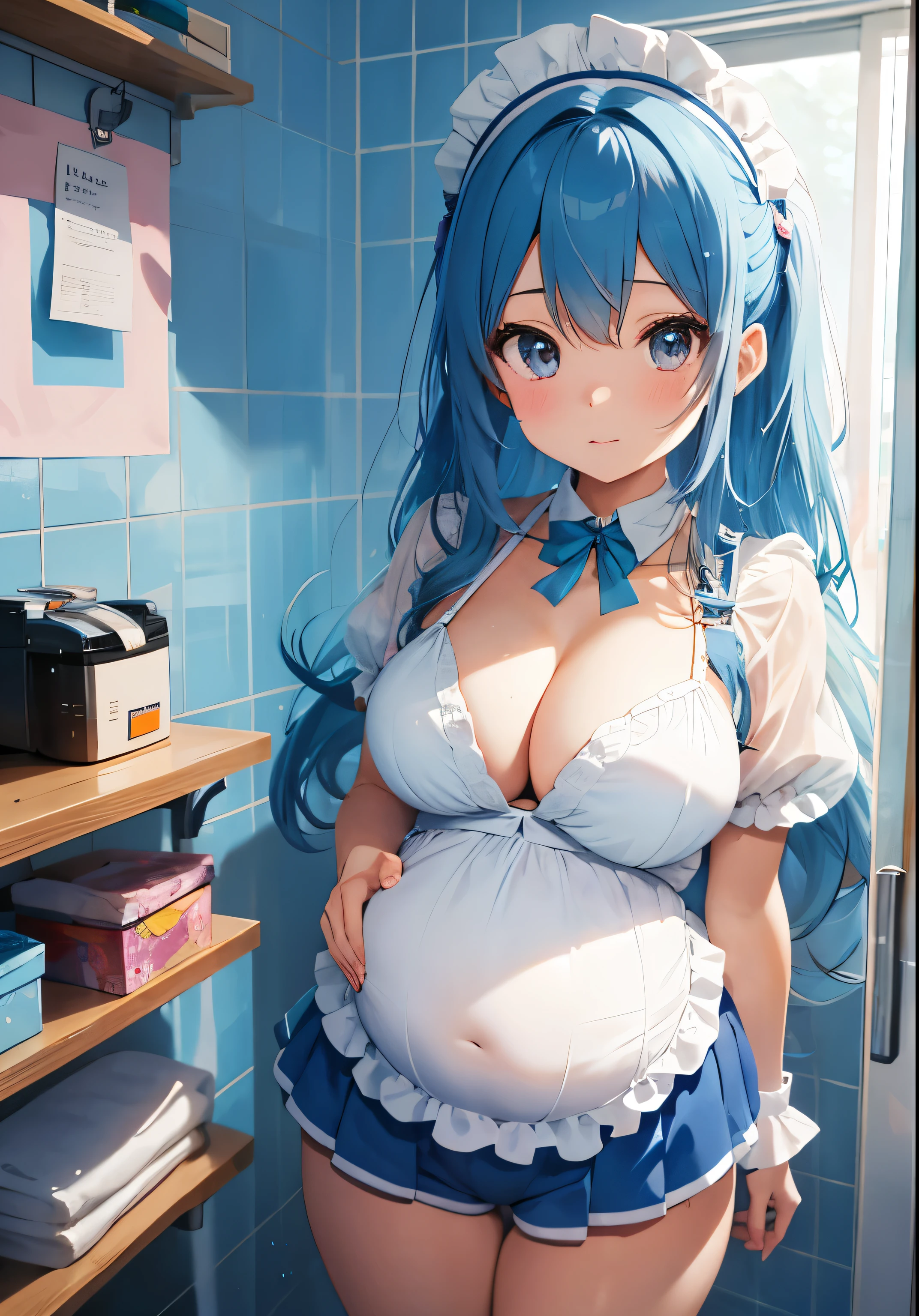 full\ Gradient hair, 1 Girl, In the bathroom,In the Shower,Foamy,Wet body,wearing sweat,Gorgeous, ((a color, Lace Mini Shorts, Upper chest)), huge cleavage, pregnant,Pregnant women,Nine months pregnant,pregnant, realistically, Award-winning photos, ((Deco)), Idol, ((Realistic skin texture)), ribbon,strangle, blue, sky sky, Pink big breasts, Tiffany Blue,Bikini,Swimsuit 1 Girl,White Maid Black Maid,White maid outfit,,bow, Vagina habit, Upper chest, huge cleavage, realistically,Looking at the audience's thick thighs