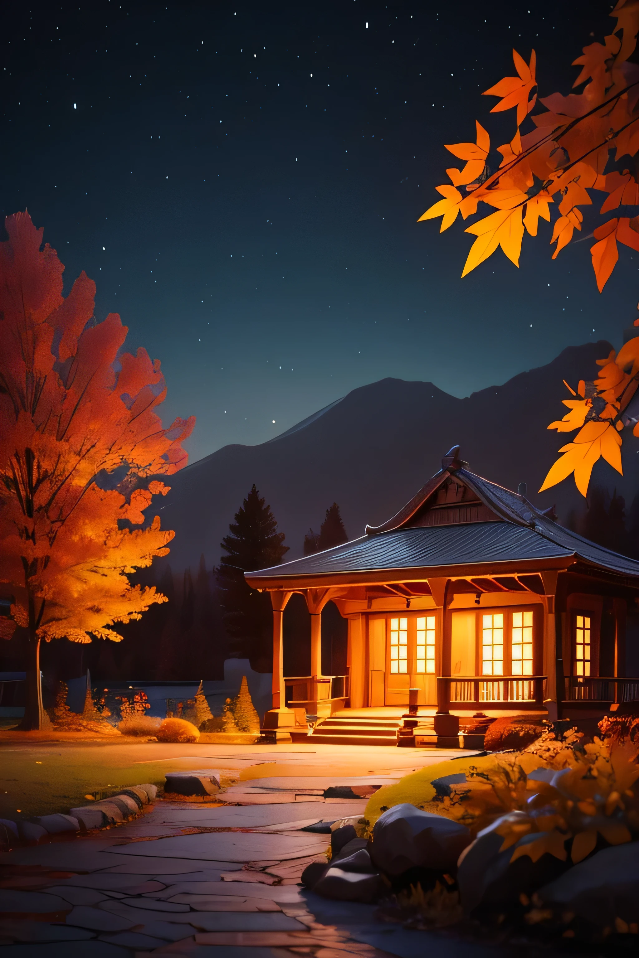 LOFI、Classical music、landscape、night、autumn、Not dark、No people、
