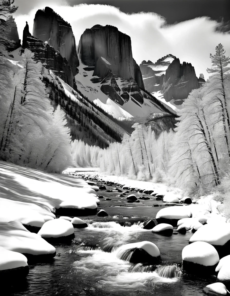 in style of Ansel Adams, beautiful details