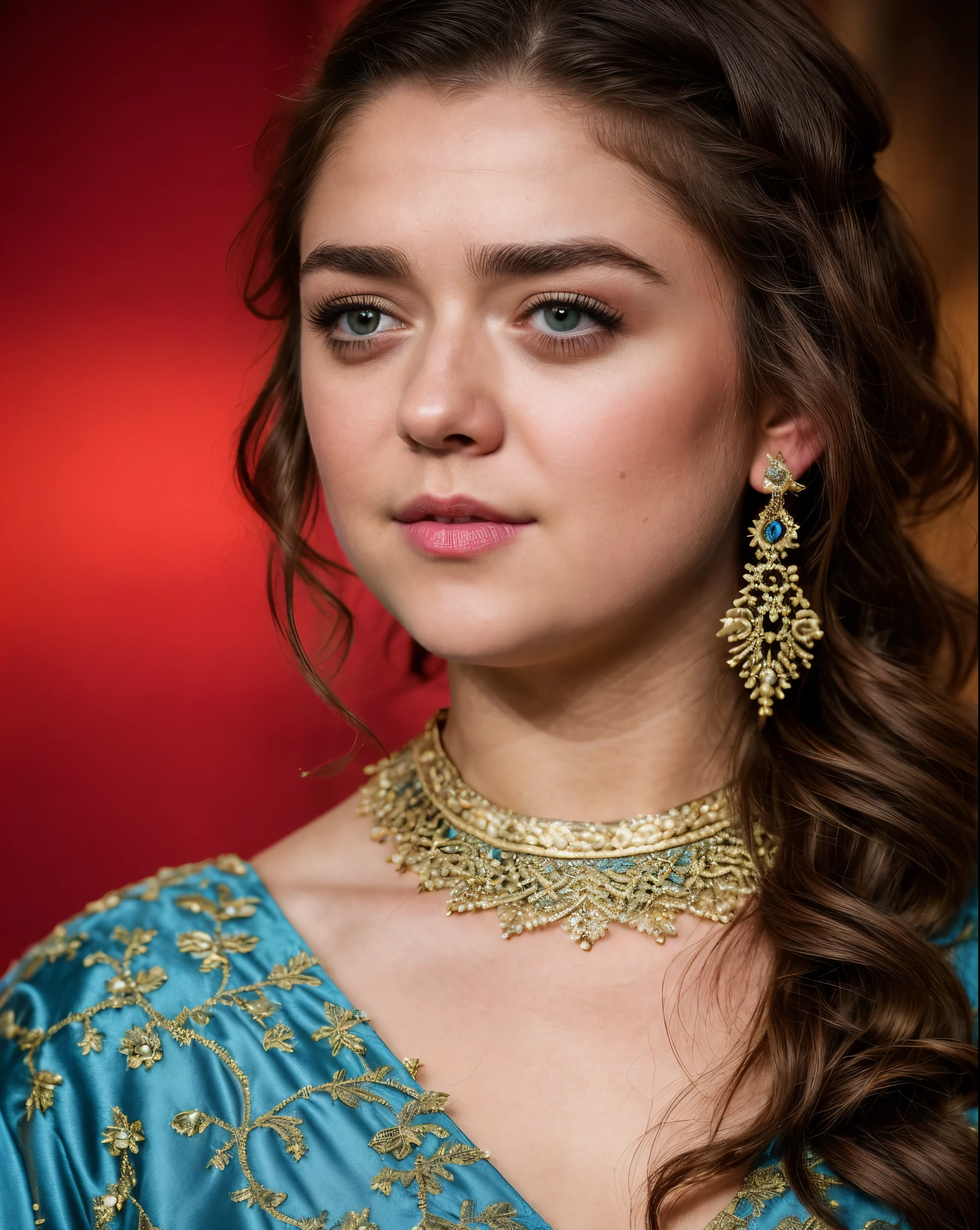 Foto RAW, Arya Stark, Stunning Beauty, Ravishing, Enchantress, Extremely gorgeous lady, Arya Stark PLAYED BY MAISIE WILLIAMS, Queen Arya Stark, she  a mature woman now, milf, sexy mediaeval battle dress, gladiator woman, body, 40 years old Woman, Roman slave dress, cotton dress, busty mediaeval costumes, body revealing costumes, perky breast, big natural breast, erotic costumes, lusty physique, seductive figure can capture every people's attention, Game of thrones costumes, revealing captivating figure, Mediaeval costumes, revealing clothes, A tomboy, she would rather fence than dance, warrior queen , game of thrones screen caps, Game of Thrones Series, (pele altamente detalhada: 1.2), 8k UHD, DSLR, soft-lighting, alta qualidade, grain of film, Fujifilm XT3, flawless picture, highly detailed, detailed Beauty, intricate, 32k, sharp picture,