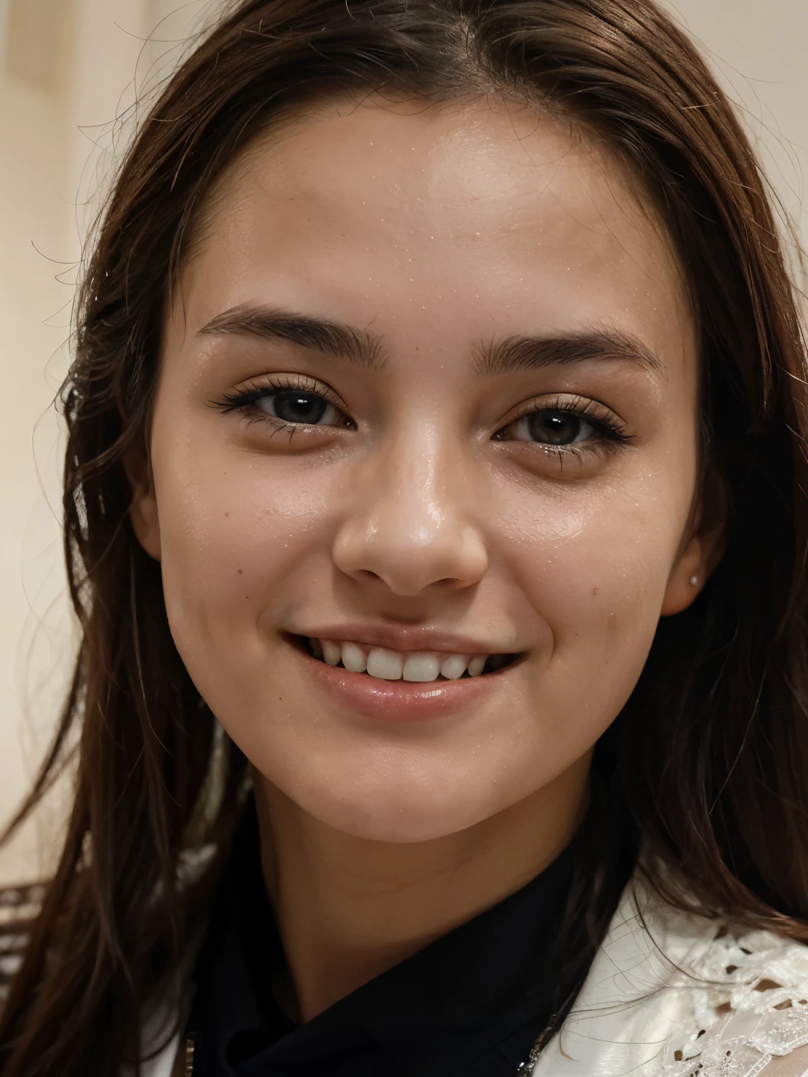 Mix of Italian and german and french and chinese woman, 1 girl, early 18s, smiling, close up, cute