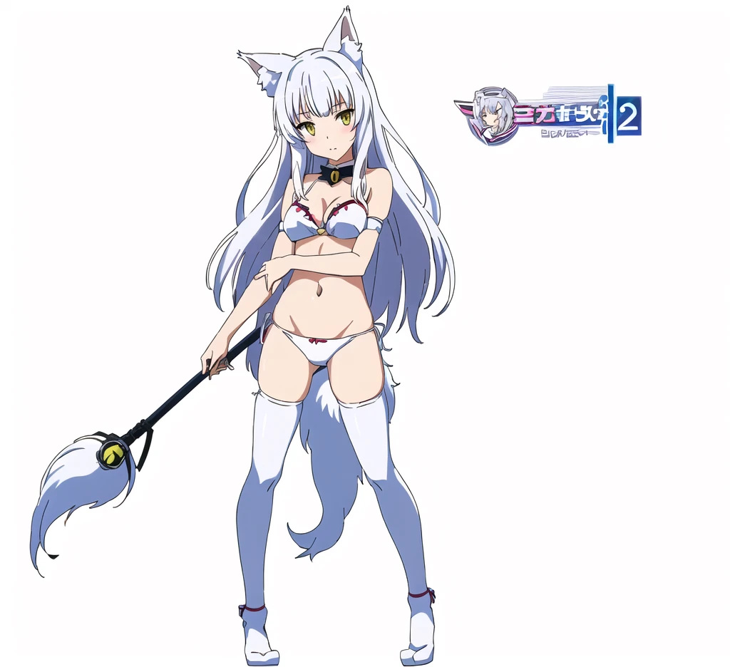 anime girl with cat ears and tail in a white bikini, neferpitou, holo is a wolf girl, anime catgirl, white cat girl, cute anime catgirl, seductive anime girl, beautiful anime catgirl, white - haired fox, holo if a wolf girl, wolf ears, attractive cat girl, nyaruko-san, anime moe artstyle