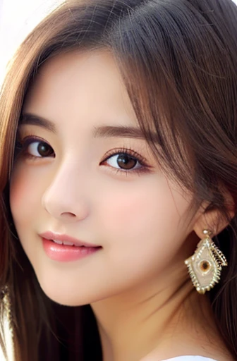 (((8ｋ,Attention to detail,Attention to detail、highest quality，masterpiece,Attention to detail,alone))),RAW Photos & Realistic atmosphere,Beautiful dark eyes,Mouth Details,Glossy lips,Thin eyebrows,beautiful Eyes、Soft white skin that shines in every detail、Her deep black eyes are very beautiful,Lip details、Very beautiful face,Very beautiful face、Lively Faces,beautiful, Glistening lips,beautiful Eyebrows,Infinite Reality, Realistic Young Gravure Idol,Very cute woman , Young Gravure Idol, Young Gravure Idol, とても美しくてかわいいbeautiful 21 year old beauty,Incredibly beautiful and elegant，beautiful 21 year old beauty,Natural soft light,（Shiny Hair,,beautiful and kind eyes：1.5）,A kind smile,Shapely breasts,Long Hair,beautiful posture,No makeup,Take a quick look at the camera,Red Shirt，