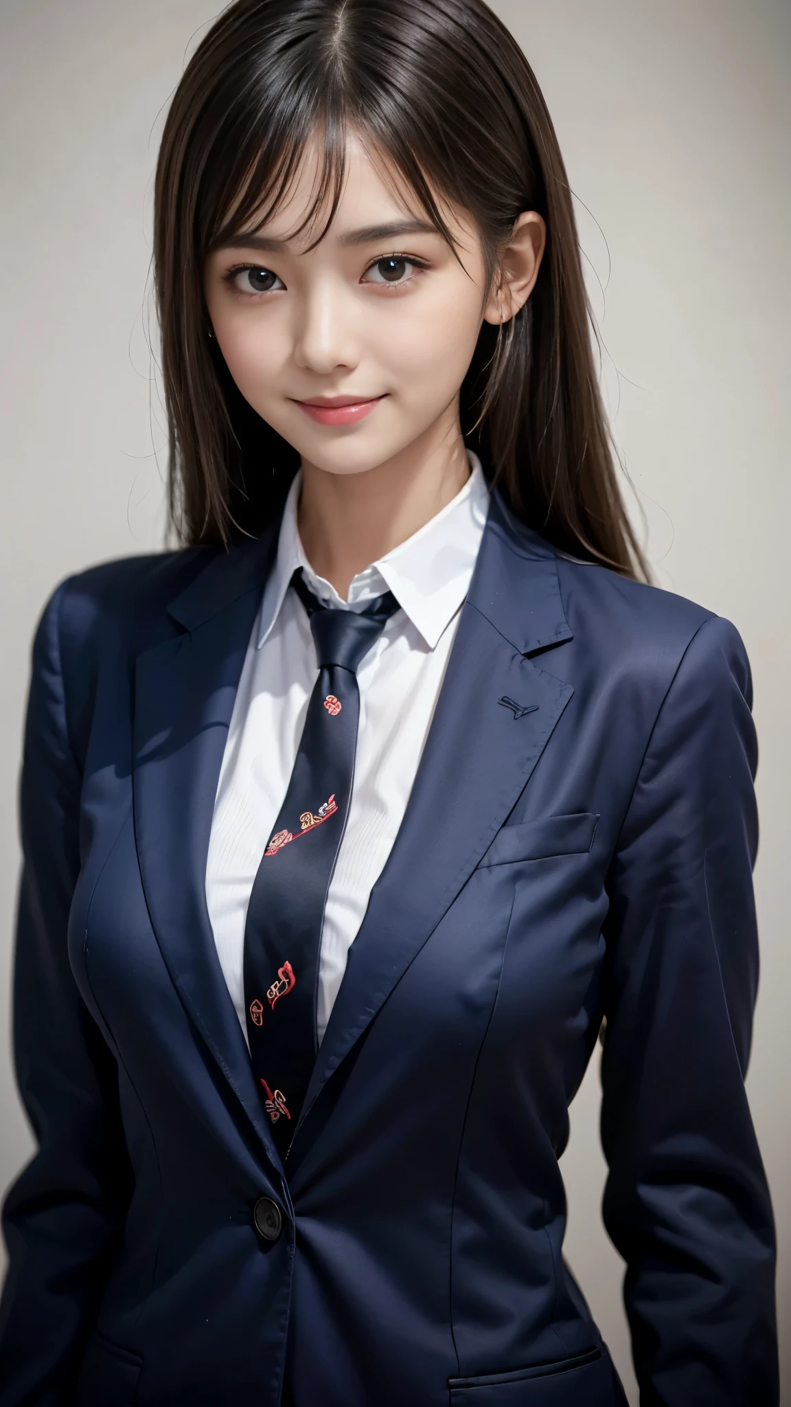 Arafed asian woman in a suit and tie posing for a picture - SeaArt AI