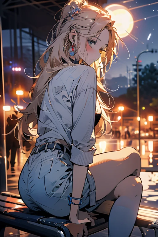 Relaxed character and white cat anime girl sitting on a bench looking at the stars, anime art wallpaper 8 k, anime art wallpaper 4k, anime art wallpaper 4 k, 4k anime wallpaper, anime wallpaper 4k, anime wallpaper 4 k, anime style 4 k, 4 k manga wallpaper, watching the sun set. anime, anime girl desktop background, anime wallpaper, anime background