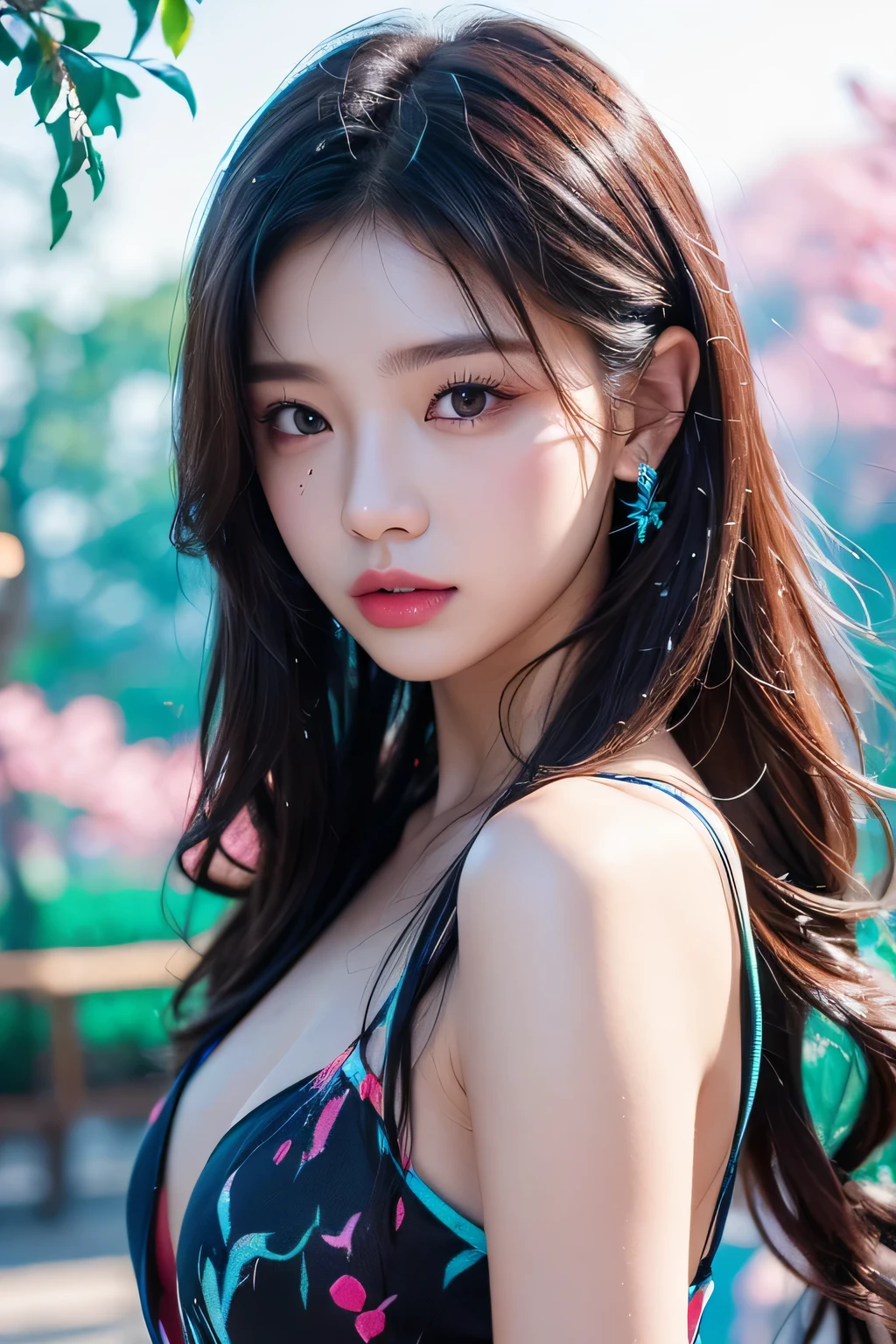 masterpiece, best quality, (extremely detailed CG unity 8k wallpaper, masterpiece, best quality, ultra-detailed, best shadow), (detailed background), (beautiful detailed face, beautiful detailed eyes), High contrast, (best illumination, an extremely delicate and beautiful),1girl,((colourful paint splashes on transparent background, dulux,)), ((caustic)), dynamic angle,beautiful detailed glow,full body, paint splash on face. Jennie kim,