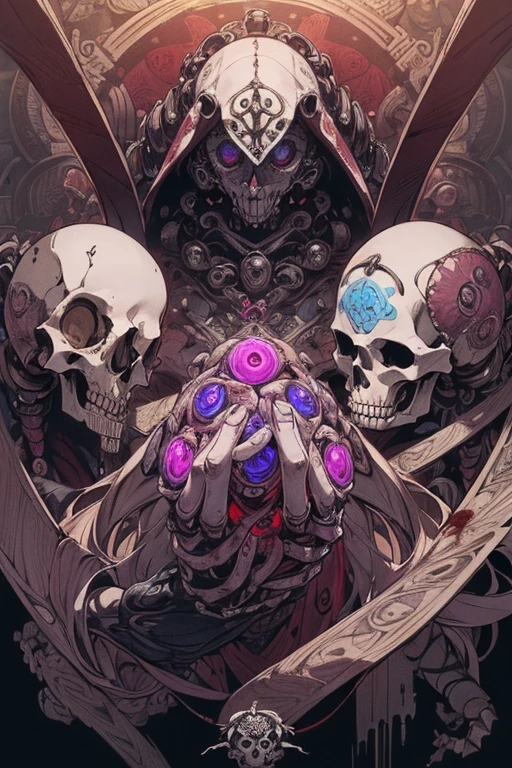 (masterpiece, highest quality: 1.2), Super detailed, Highest detail, (Body Horror: 1.4), (Biomachine: 1.3), (Bloodstained: 1.2), Living things, (colorful: 1.2), Hans Giger, Many Hands, (Zentangle: 1.2), Skull-bashing,