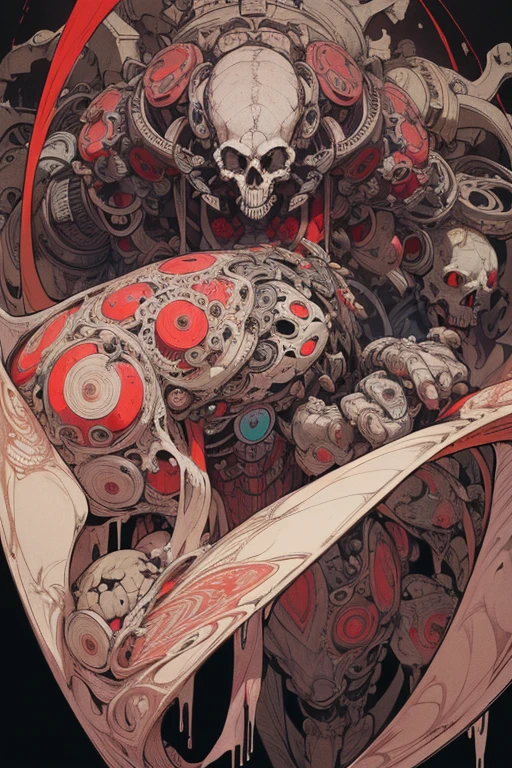 (masterpiece, highest quality: 1.2), Super detailed, Highest detail, (Body Horror: 1.4), (Biomachine: 1.3), (Bloodstained: 1.2), Living things, (colorful: 1.2), Hans Giger, Many Hands, (Zentangle: 1.2), Skull-bashing,
