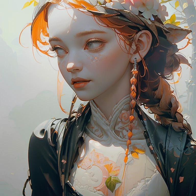 ((Create one girl 16+ Years old.), (Full Length), (1 girl), (sexual), (dyed red hair), (White Cyberskull Armor), ( long black tights with gloves),(Wearing a black outfit, holding a sword, Росс Тран 8K, 3D character rendering 8K, style by Ross Tran, Russell Dongjoon Lu, style by Ross Tran))_((green:1.5, orange:1.1, white: 1.3, yellow: 1.3))_ ((very sexual girl with dreadlocks, tattoos, Bare parts of the body), ((down jacket for naked body, t-shirt, thong))_((beautiful figure, half a turn 16+ Years) ,(realistic)), ((small peach breasts, graceful figure, slim waist, smooth thighs), (long double braids), (tight braids), (Braided hair), (dark hair), (Red lips), (smile ))_((shiny skin:1.5, white skin, bright skin:1.5)), ((sexual), (Cute))_((epic exquisite character art)).((Fractal, lights, leaves, fog, Cherry blossoms, circles background))_((chiaroscuro, contrast, warm cold), (Atmospheric rendering), (Best quality), (Virtual realism))_((digital painting, anime style, cyberpunk), (Best quality, 4K, a high resolution, masterpiece: 1.2))((Ultra-detailed), (realistic, photorealistic , Photorealism: 1.37))_((Soft clear shapes, Broad strokes, Attention to detail))_((High quality, 16K | Ultra HD | Full HD)).