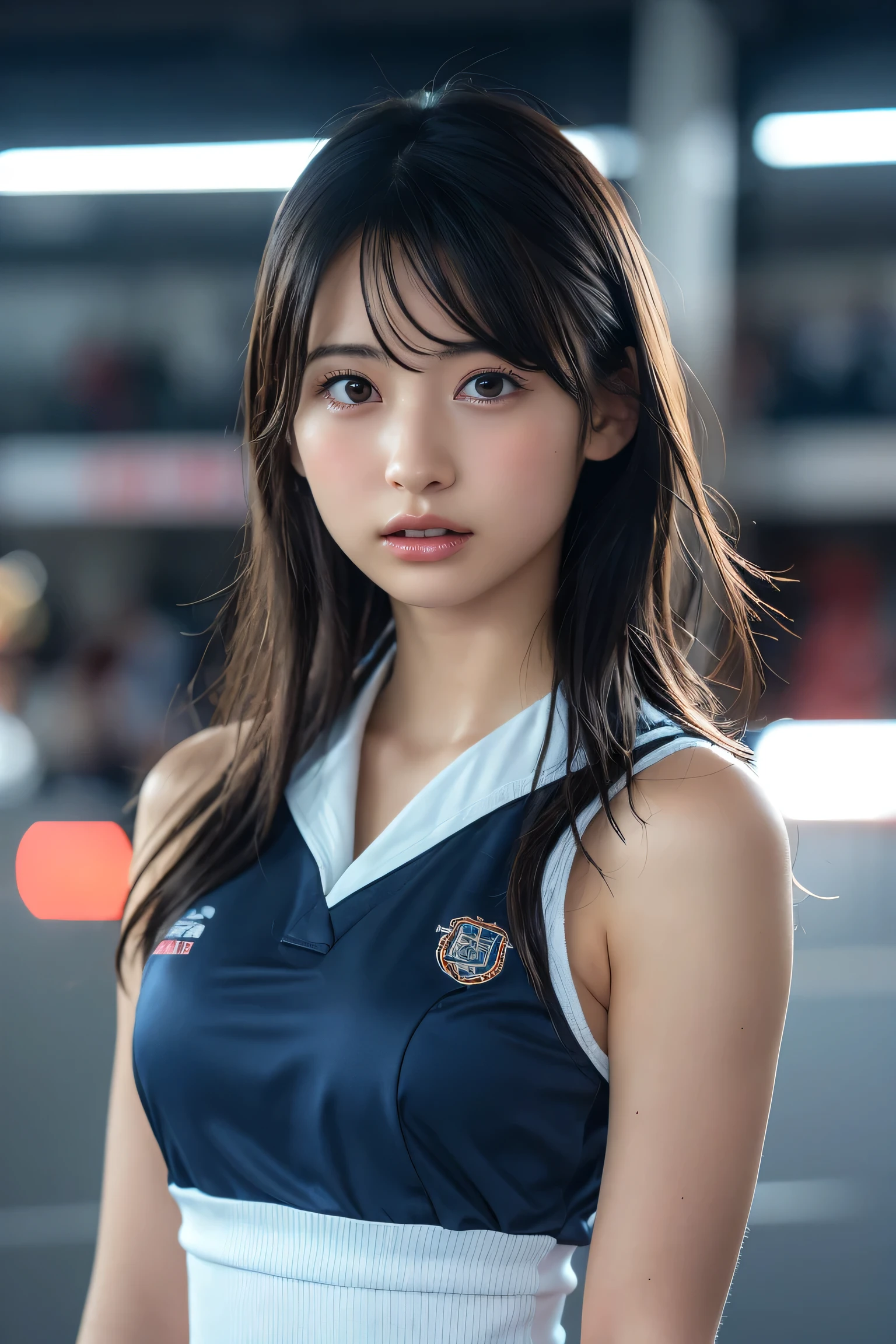 (8k, RAW Photos,highest quality, High resolution:1.1), (Ultra-realistic:1.4),(Realistic, Realistic:1.3),The Beauty of Japan、Rhythmic gymnastics club、Rhythmic Gymnastics Uniform、((Upper Body:1.3))