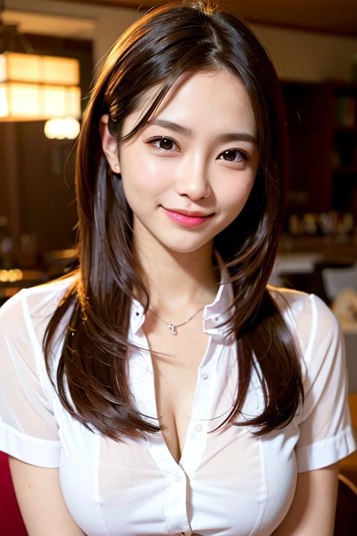 matured female , best quality, hires, detailed face , blouse , smile , mechanical