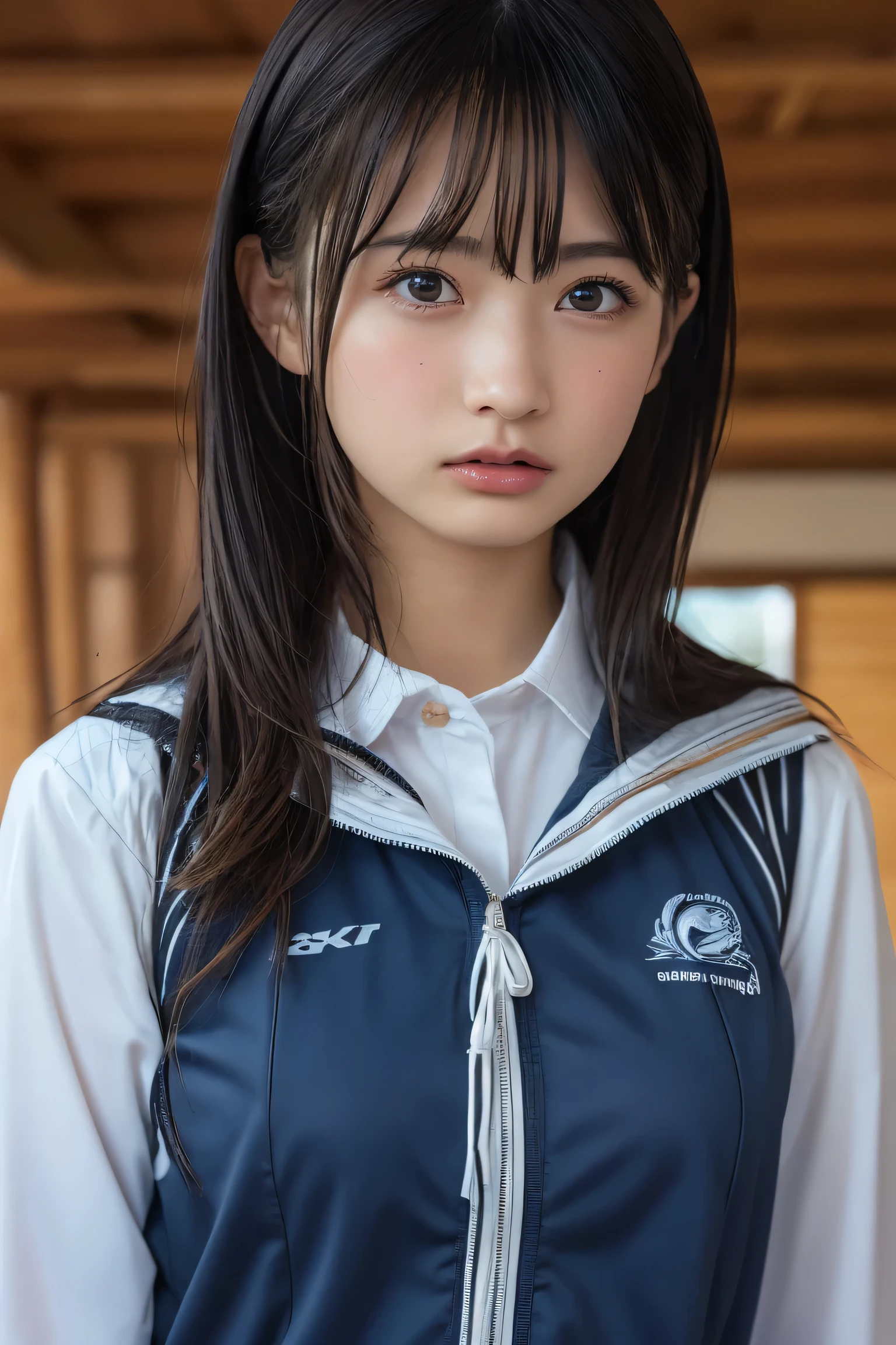 (8k, RAW Photos,highest quality, High resolution:1.1), (Ultra-realistic:1.4),(Realistic, Realistic:1.3),The Beauty of Japan、Rhythmic gymnastics club、Rhythmic Gymnastics Uniform、((Upper Body:1.3))