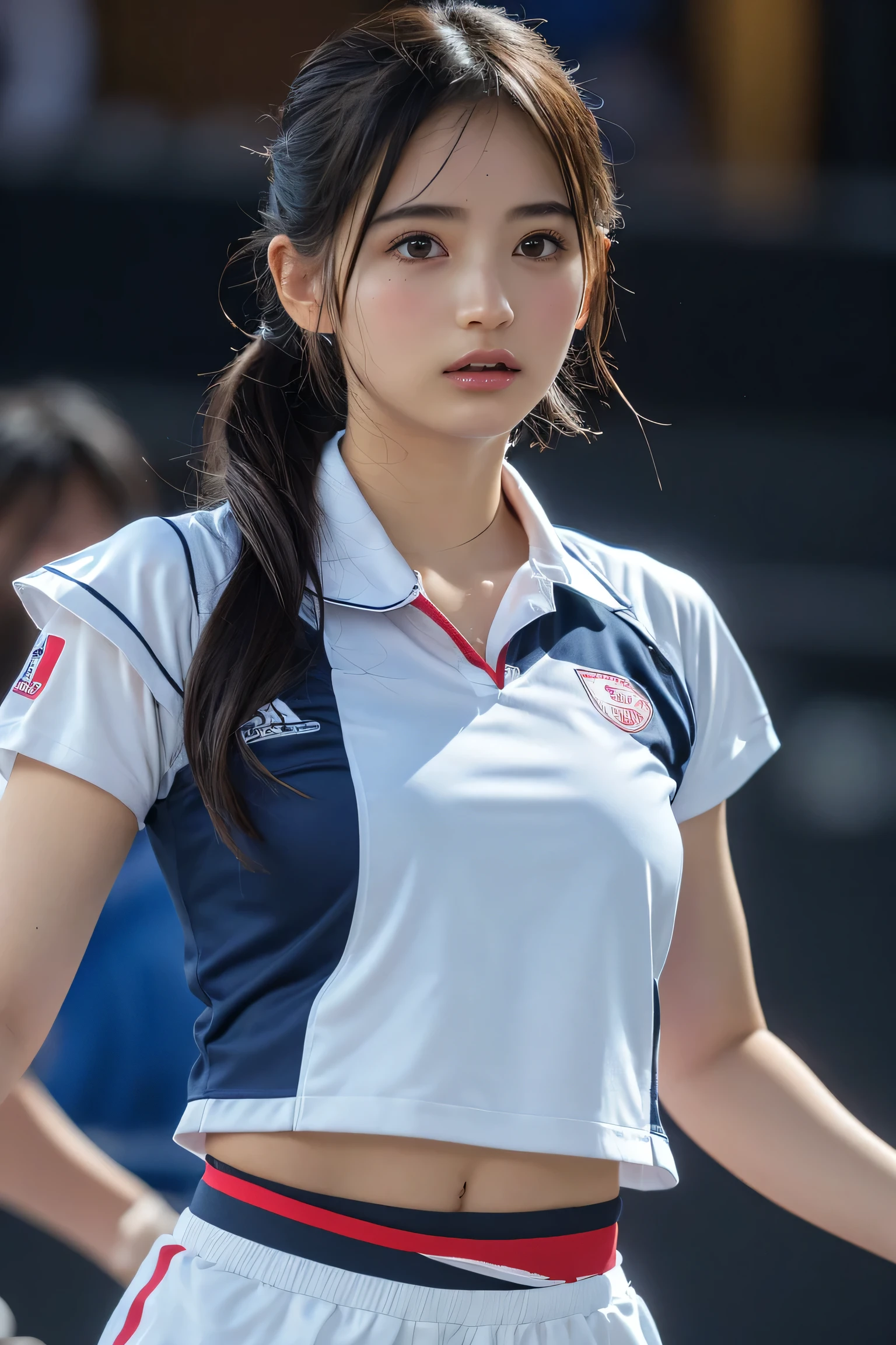 japanese very cute lady play cheer leading on the school gymnasium,age20,enter the whole body,RAW photo,women's athletics wear,best quality,realistic, photo-realistic, best quality ,masterpiece,an extremely delicate and beautiful,very realistic,extremely detailed,2k wallpaper, Amazing, finely detail, 8k wallpaper,huge filesize , ultra-detailed, highres, extremely detailed,realistic, 8K, Ultra-High Definition, highest quality, ultra high resolution, (realistic:1.4), High quality texture