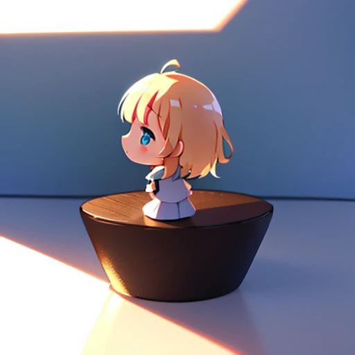 (Tabletop, highest quality:1), One Girl, alone, Little, White Background